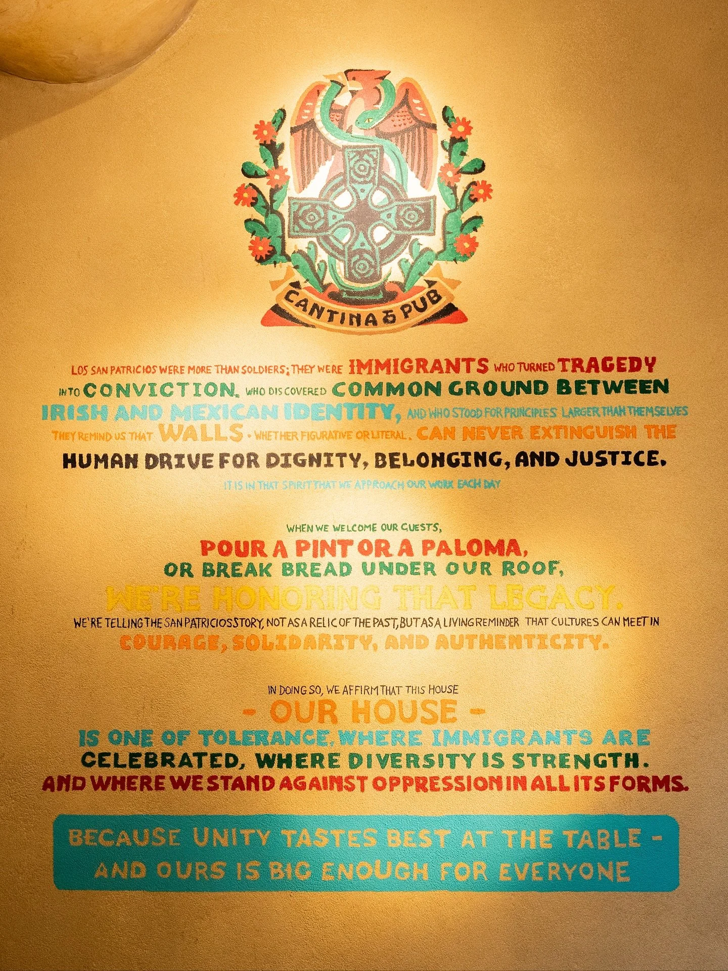Los San Patricios were immigrants who turned tragedy into conviction, discovered common ground between Irish and Mexican identity, and stood for principles larger than themselves.  Their story reminds us that walls - whether figurative or literal - c