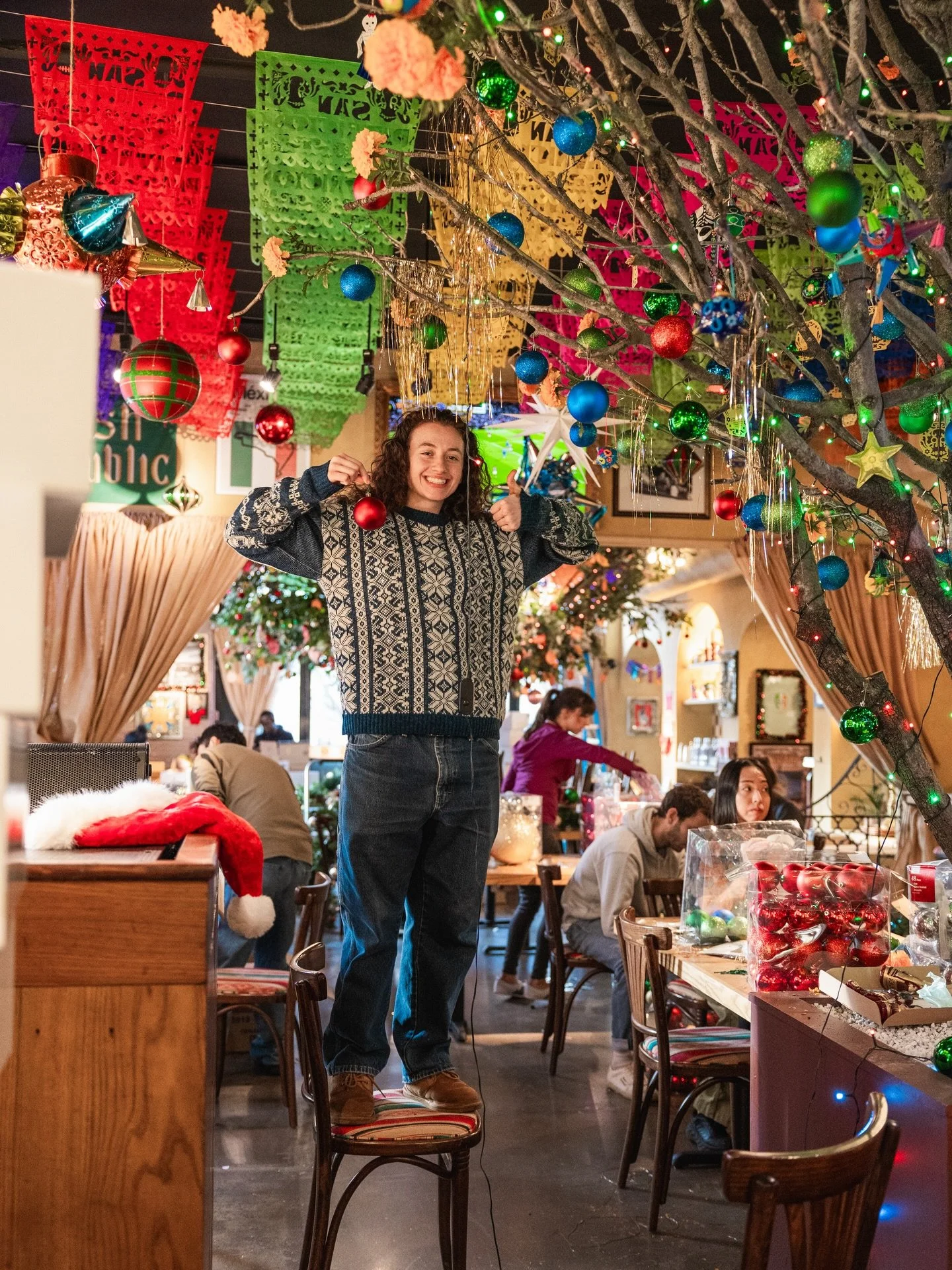 It&rsquo;s been all hands on deck as we gear up for our first holiday season in Jersey City - and while the doors were closed yesterday, it was all systems go in the bar. 
Want to see the finished piece? You&rsquo;ll have to stop by. But for now, a h