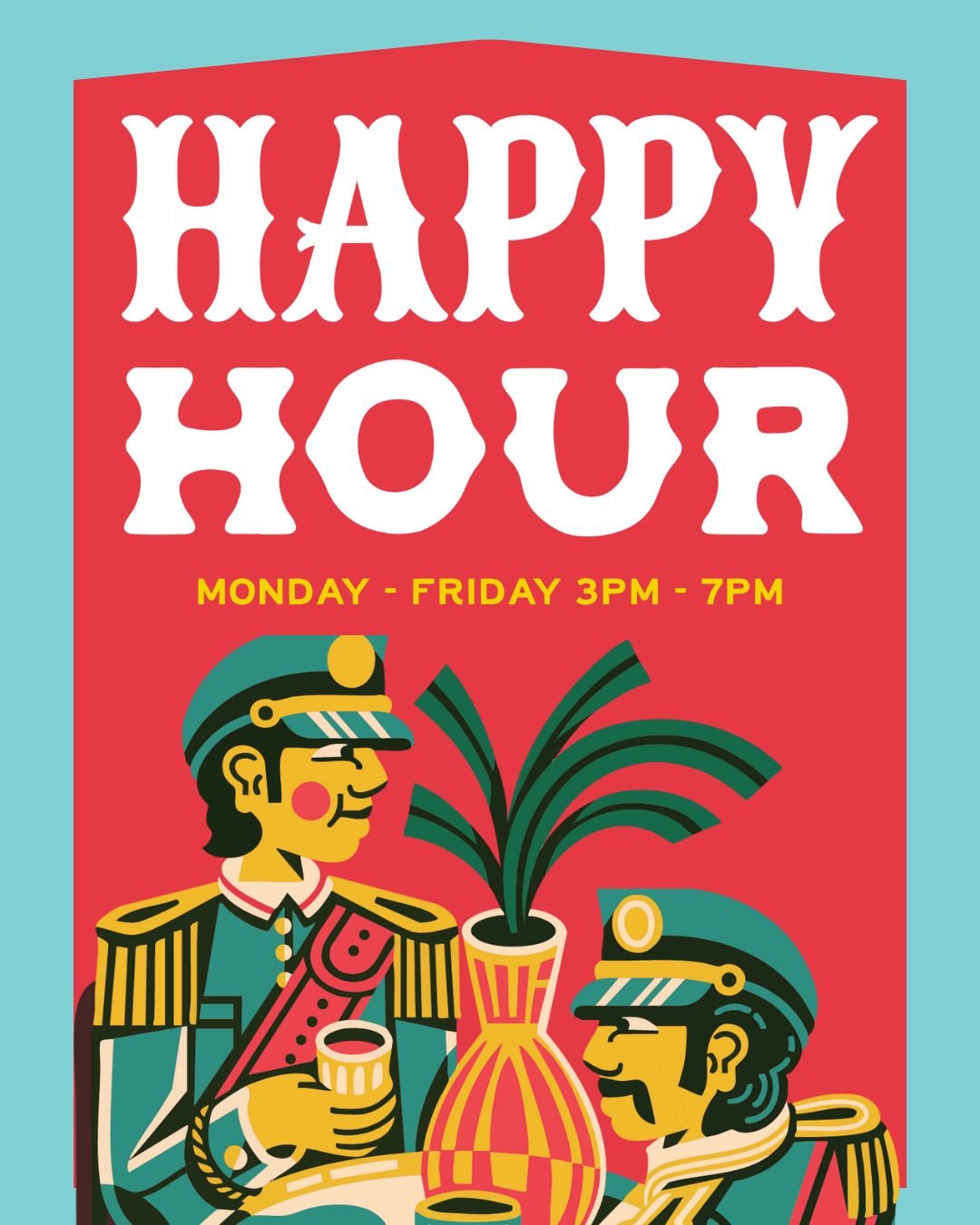 Have you seen our new Happy Hour?

Our cocktail and food specials run every weekday from 3pm - 7pm, with a different line-up each day. Expect $10 cocktails, $7 pints, half-priced tacos, $8 snacks, and a rotating mix of drinks and dishes that change a