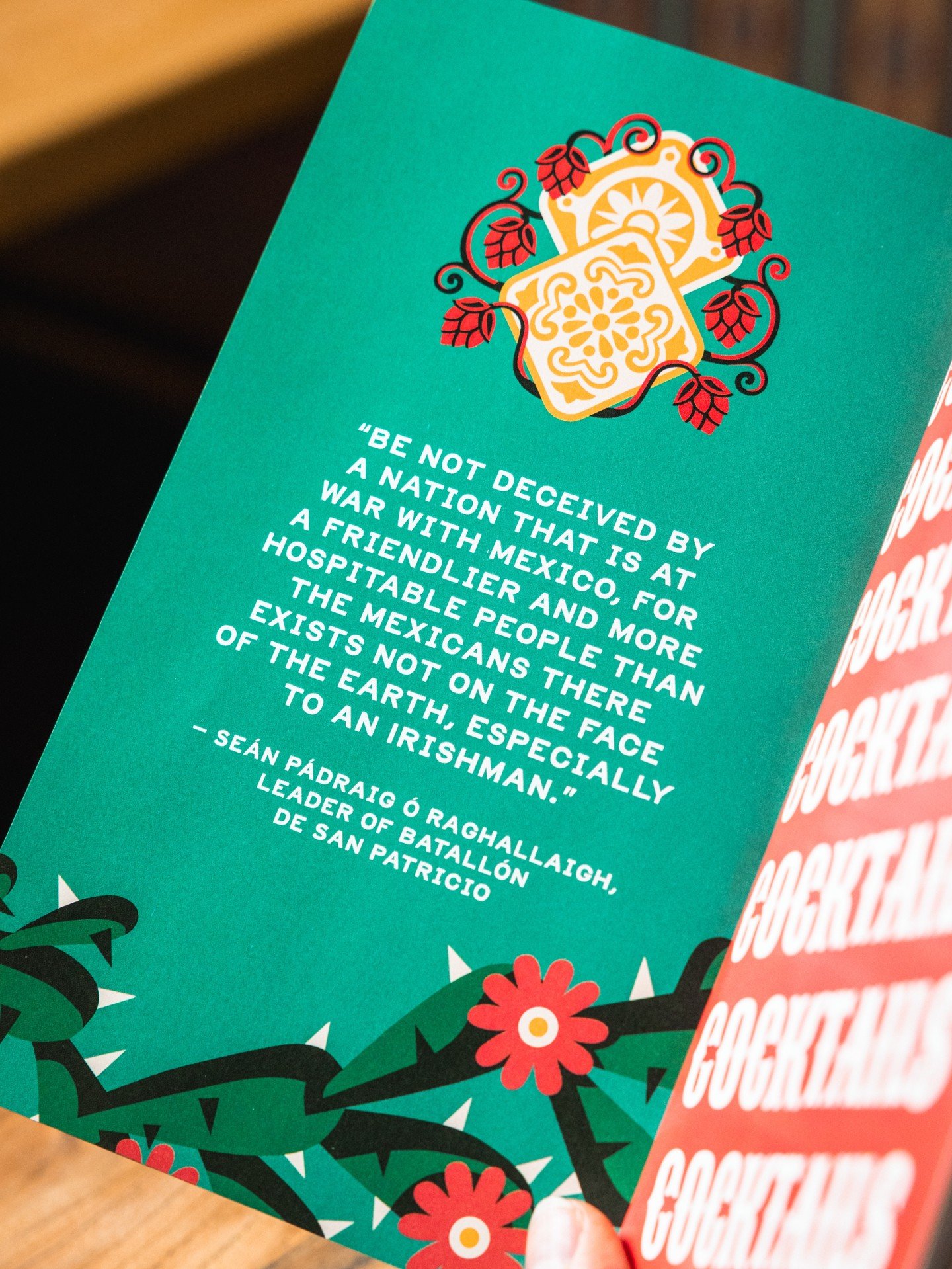 &ldquo;Be not deceived by a nation that is at war with Mexico, for a friendlier and more hospitable people than the Mexicans there exists not on the face of the earth - especially to an Irishman.&rdquo;

Today, on the eve of the anniversary of his bi
