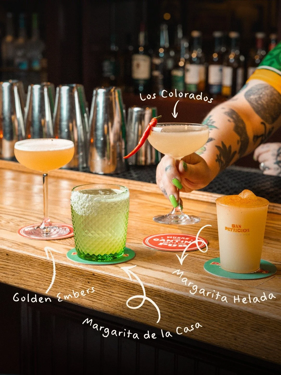 National Margarita Day calls for $12 Margaritas - all day.

Choose from Margarita de la Casa, Golden Embers, Margarita Helada, and Los Colorados, all available at Happy Hour prices from open &lsquo;til close on February 22nd - or better yet, try all 