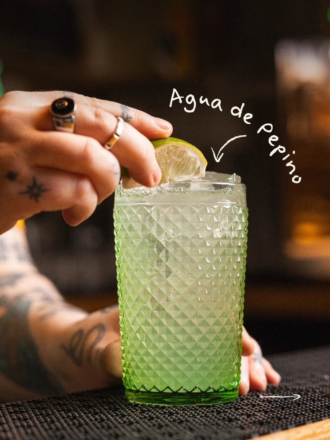 New drinks - Agua De Pepino.

This super fresh agua fresca makes cucumber the star of the show, blended with lime and topped with sparkling water. Simple, boozefree, and very effective - though if you&rsquo;re in the mood, we can add a piquete of Bom