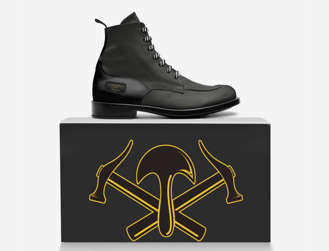 Edison, Italian Black Leather Boots Haze Cobblers