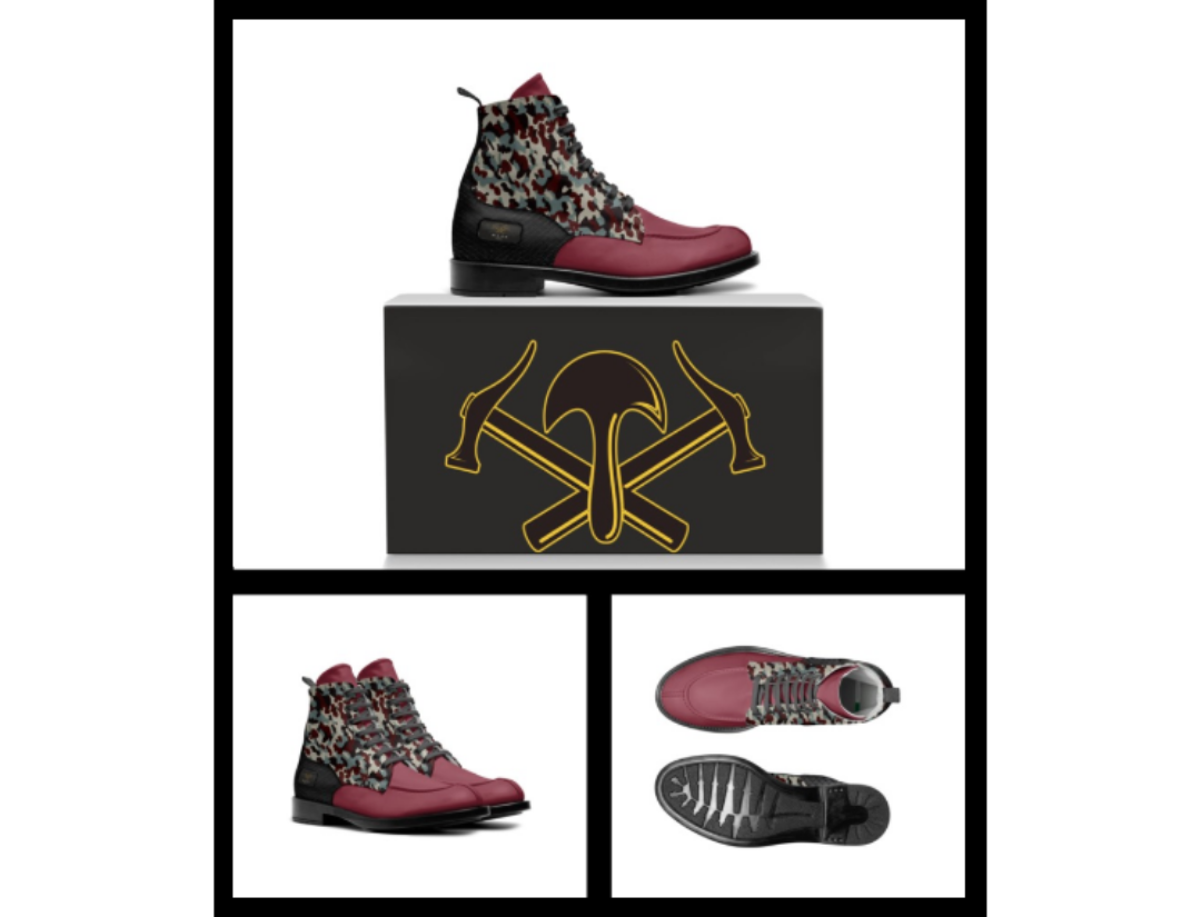 Flint, Maroon Leather Dress Boots
