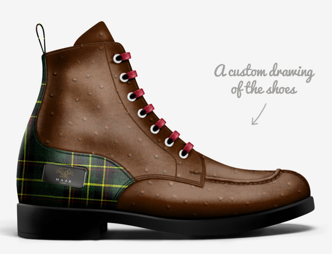 Winslow, Brown Ostrich Leather Boots