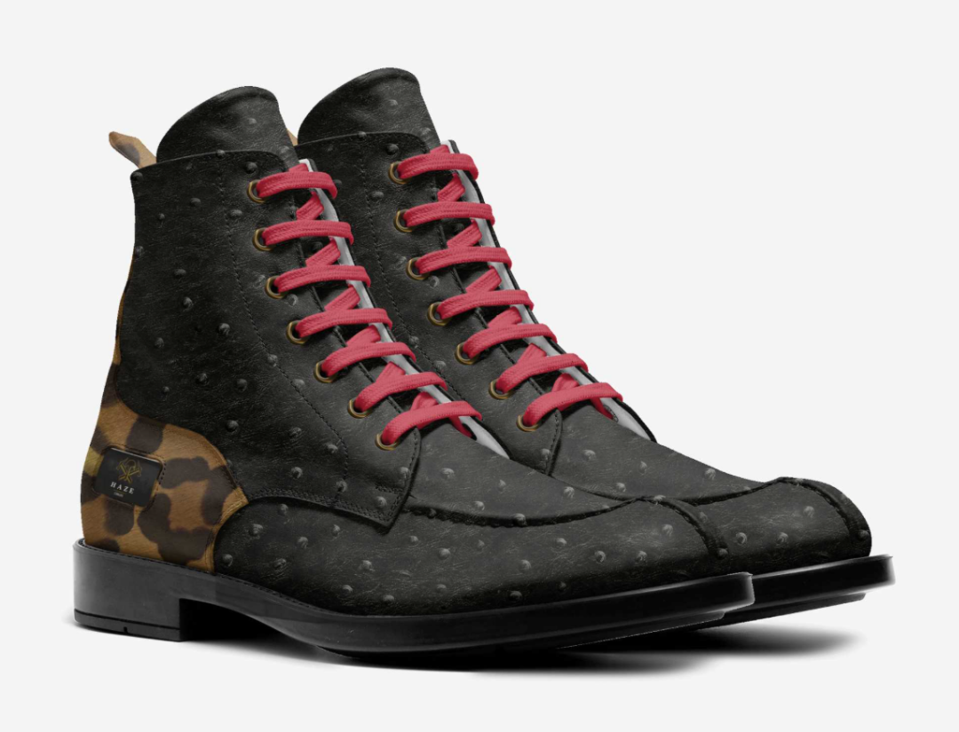 Rogue – Italian Leather Camo Boot Haze Cobblers