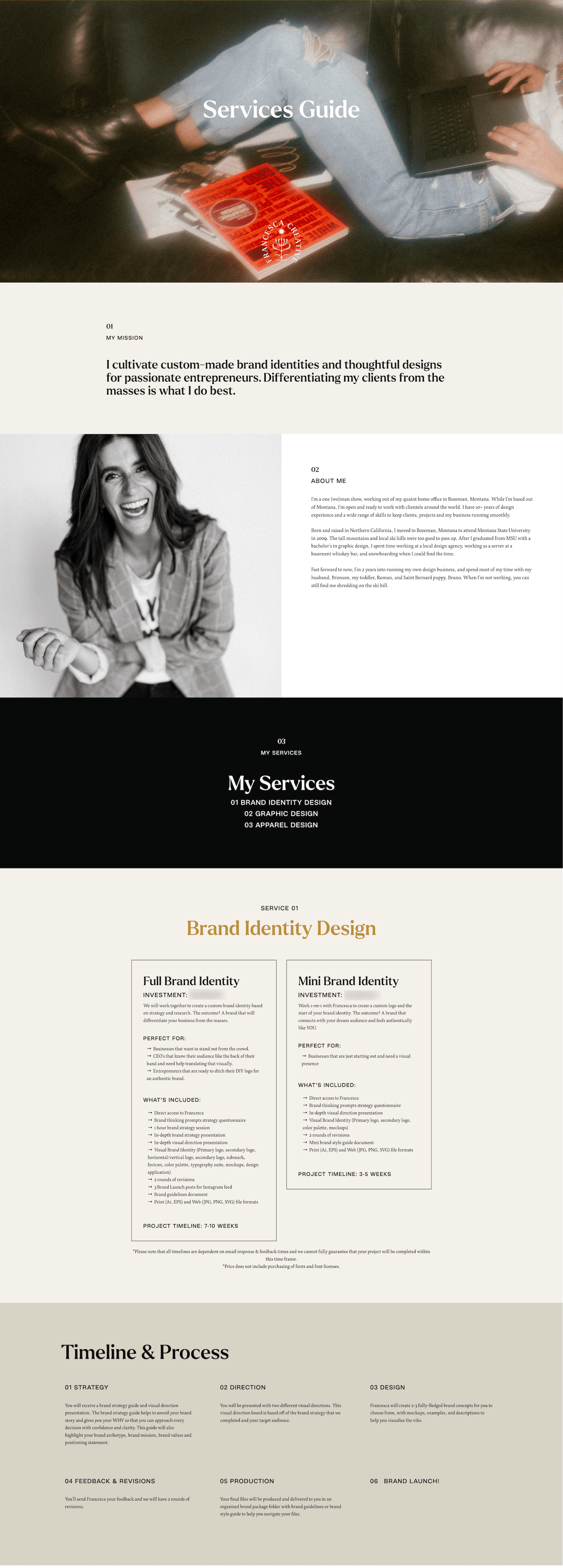 Francesca Creative Dubsado Services Guide