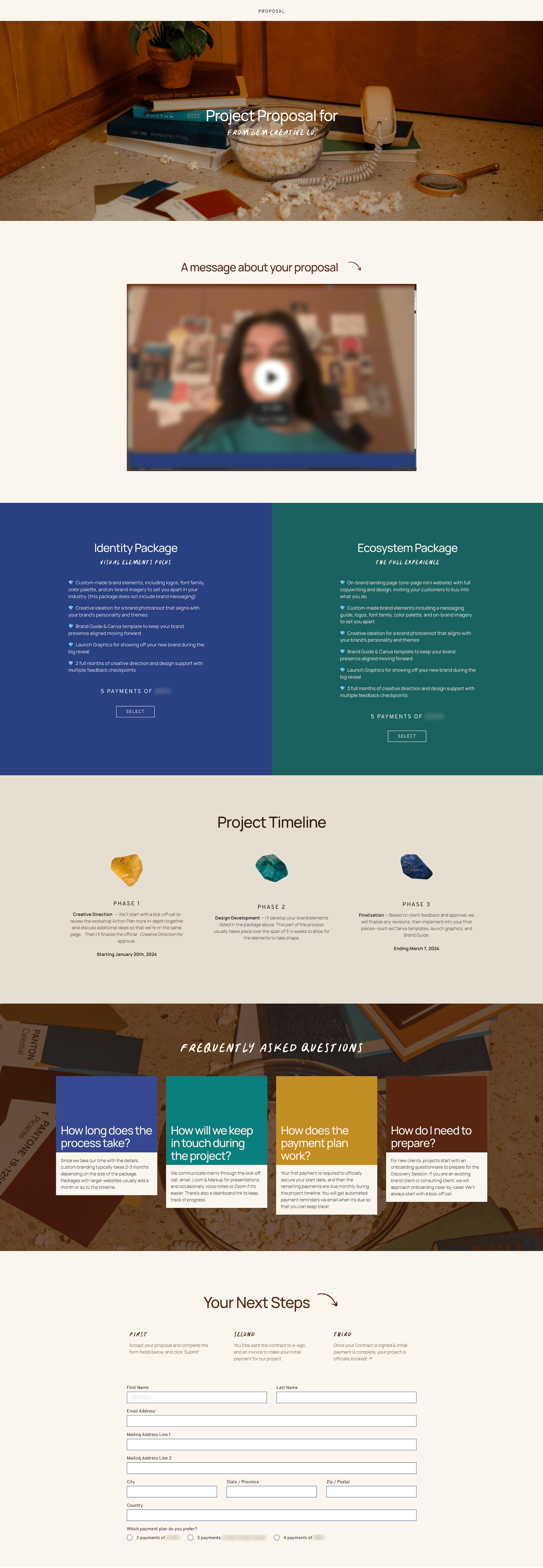 Gem Creative Dubsado Proposal