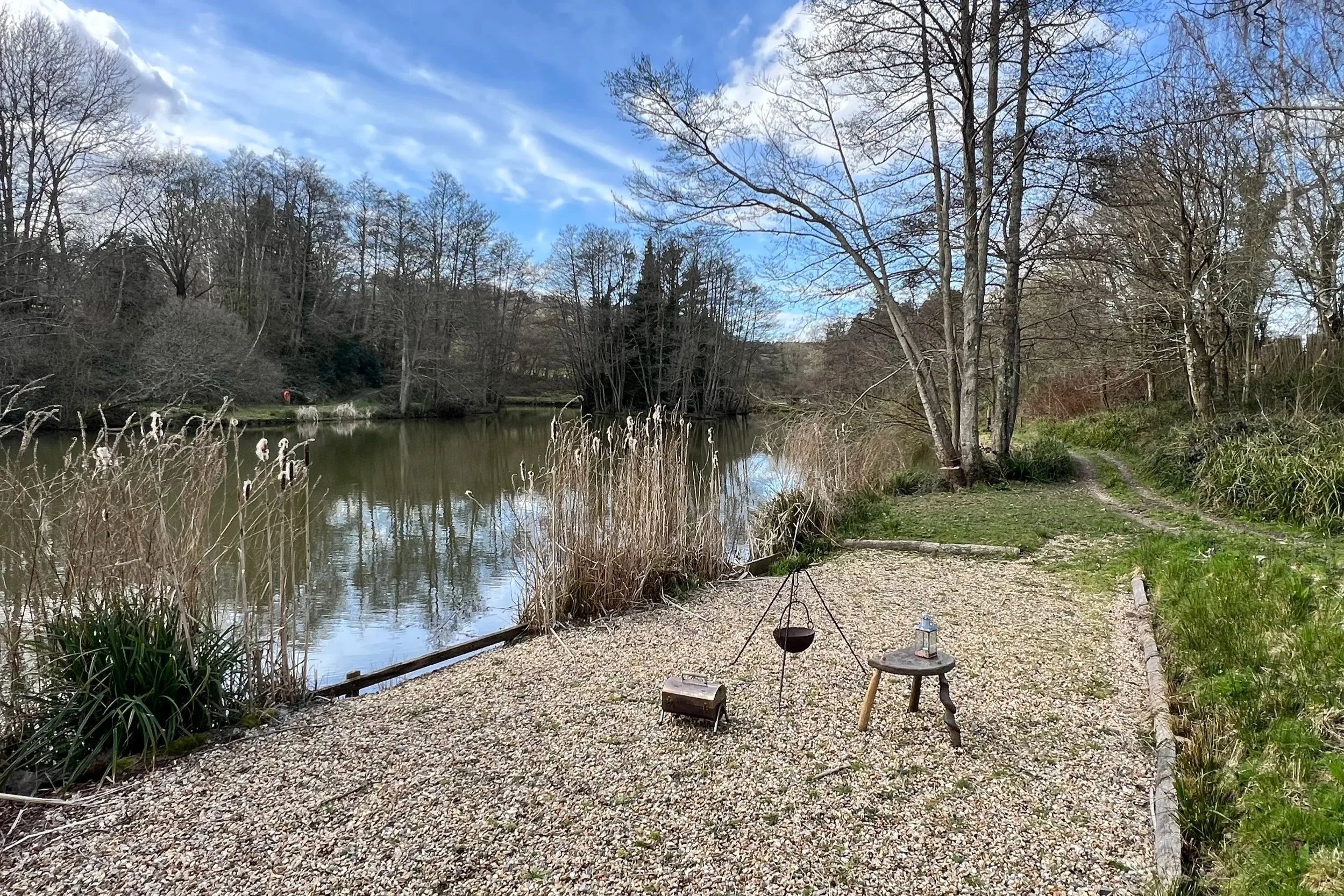  Lakeside Wild Camps  - A choice of three lakeside grass and gravel camping plots, each large enough for a 2-person tent, with portable BBQ or firepit facilities.