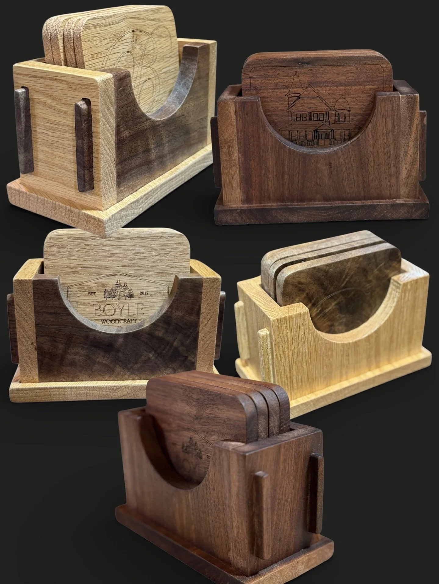 Various coaster sets&hellip;

#coastersets #holdmybeer #laserengraved #woodworking #kitchendecor