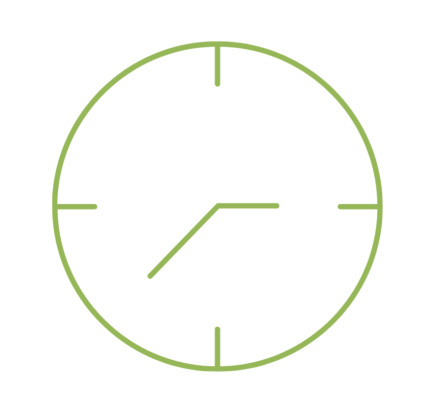 Green clock showing 4:25 against a black background.
