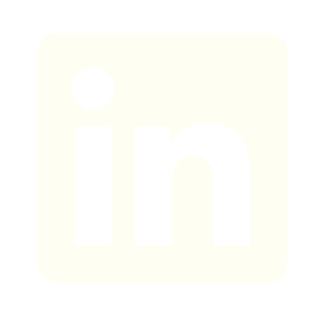LinkedIn logo with white background and black letters 'in' inside a rounded square.