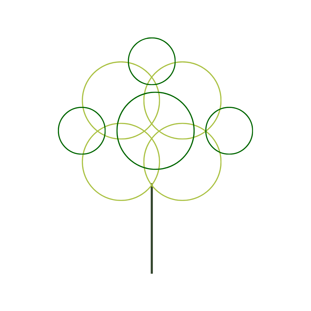 Abstract tree icon with transparent background