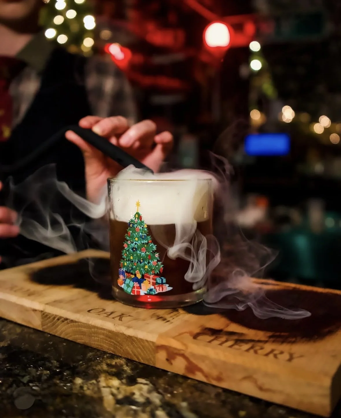 Extra Extra! | Smoked Figgy Pudding Old Fashioned | Christmas Pop-Up Bar