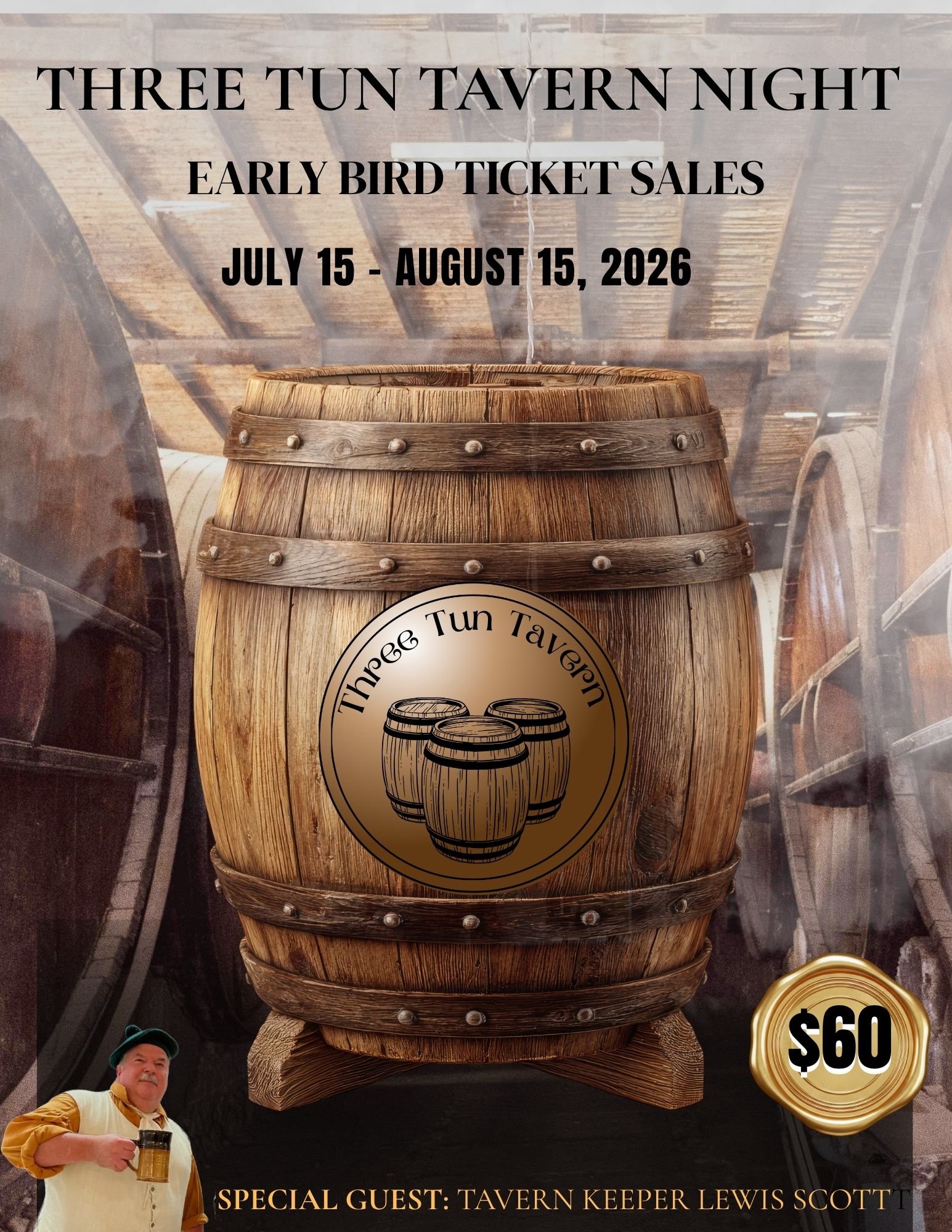 EARLY BIRD SALE: Three Tun Tavern Night
