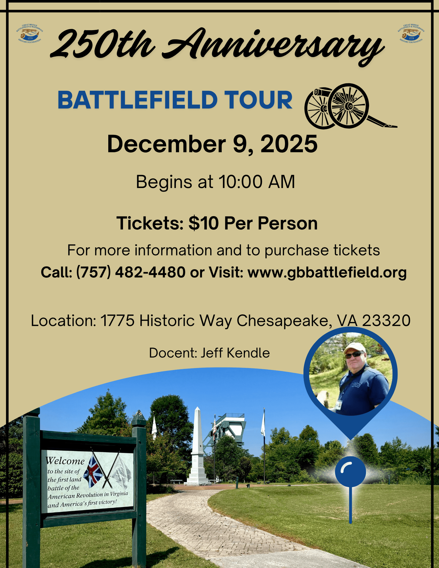 250th Battlefield Tour — Great Bridge Battlefield