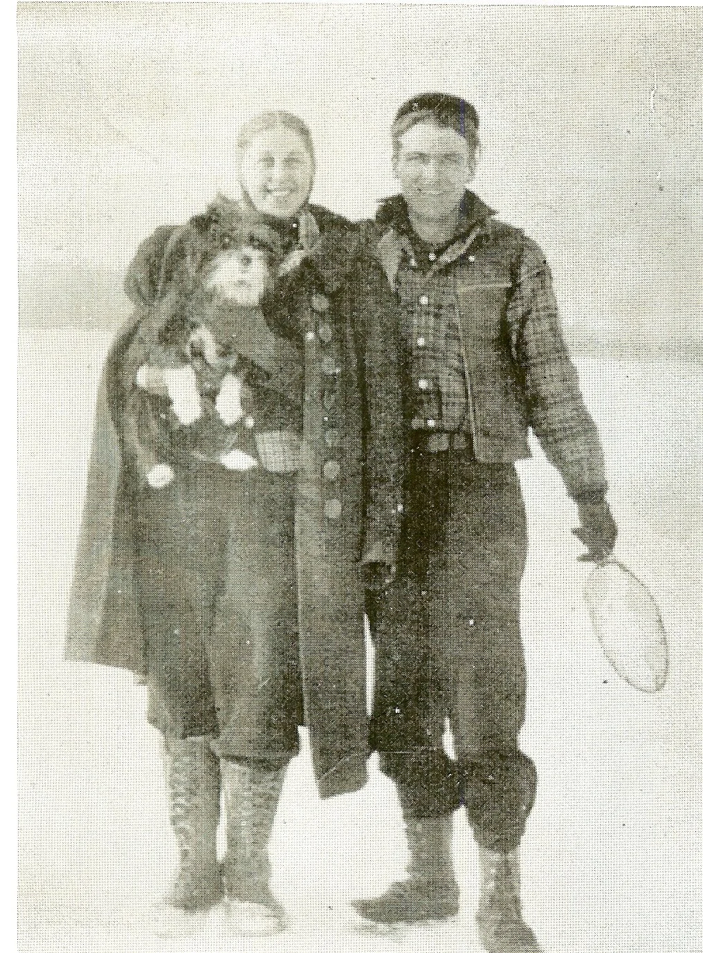 Clinton Ivory Strout (1914-1953) & Alma Johnson in Maine winter.jpg