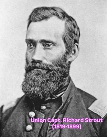 In 1862, Union Capt. Richard Strout (1819-1899) was ordered by MN Gov. Ramsey to lead a company to defeat Chief Little Crow and Sioux warriors at the Battle of Acton. 
After Little Crow's retreat, a celebratory song too racist to reprint was written