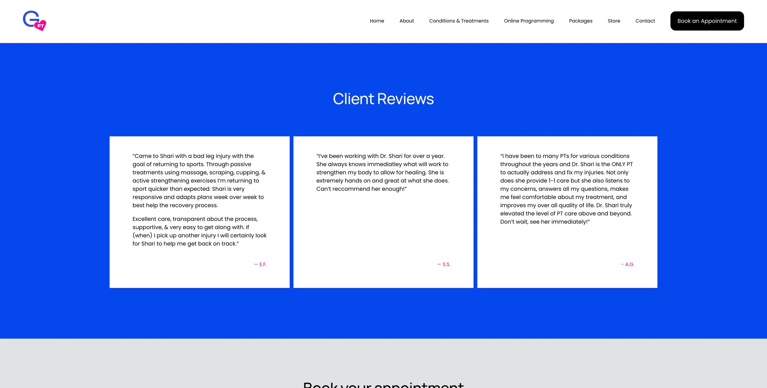 Reviews Page After