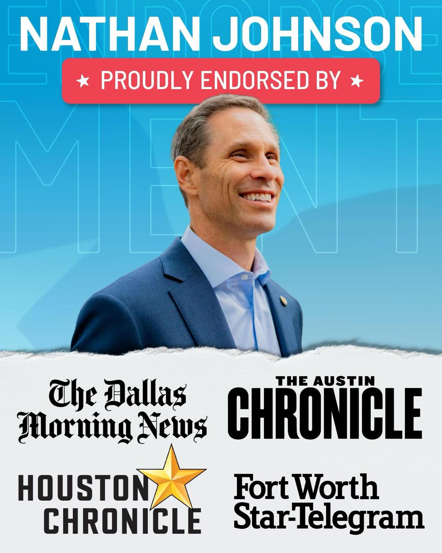 Houston. Austin. Dallas. Fort Worth.

Editorial boards across Texas agree: I have the experience we need to transform the Attorney General&rsquo;s office into a powerful force for good.

Thank you for putting your trust in me to uphold the rule of la