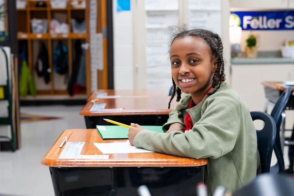Feller School students learning
