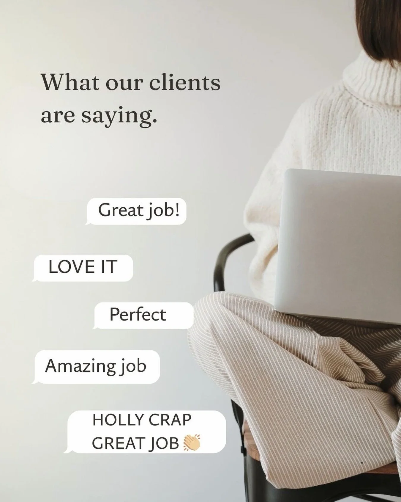 Our favorite messages to receive. 
Helping local businesses grow and show up online is what we love to do.
Thank you to our amazing clients for trusting us with your brand.