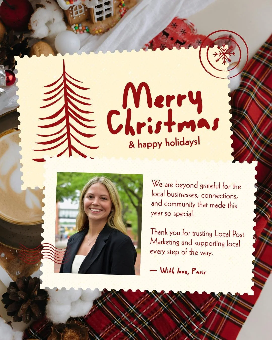 This season, I&rsquo;m feeling incredibly thankful 🤍
Thank you to every local business owner, collaborator, and supporter who trusted Local Post Marketing this year.
Merry Christmas &amp; Happy Holidays!