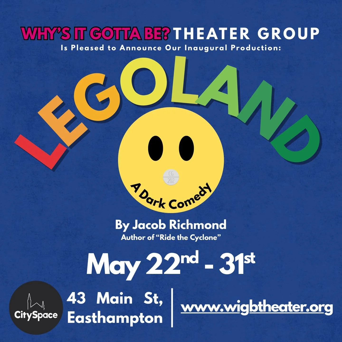 Why&rsquo;s It Gotta Be? Theater Group is pleased to announce our inaugural production: Legoland, a dark comedy by Ride the Cyclone author Jacob Richmond.

Penny and Ezra Lamb have been home-schooled on a hippie colony their whole lives - and they&rs