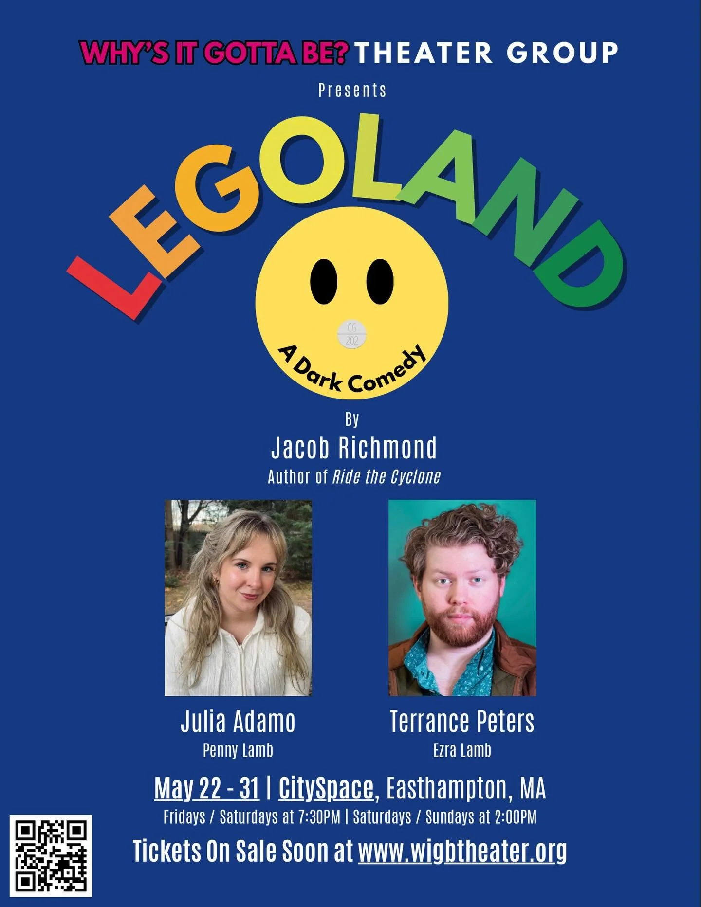 Why&rsquo;s It Gotta Be? Theater Group is excited to announce the cast of our first production: Legoland!

Julia Adamo as Penny Lamb

Terrance Peters as Ezra Lamb

In this dark comedy by Ride the Cyclone author Jacob Richmond, Penny and Ezra Lamb tak