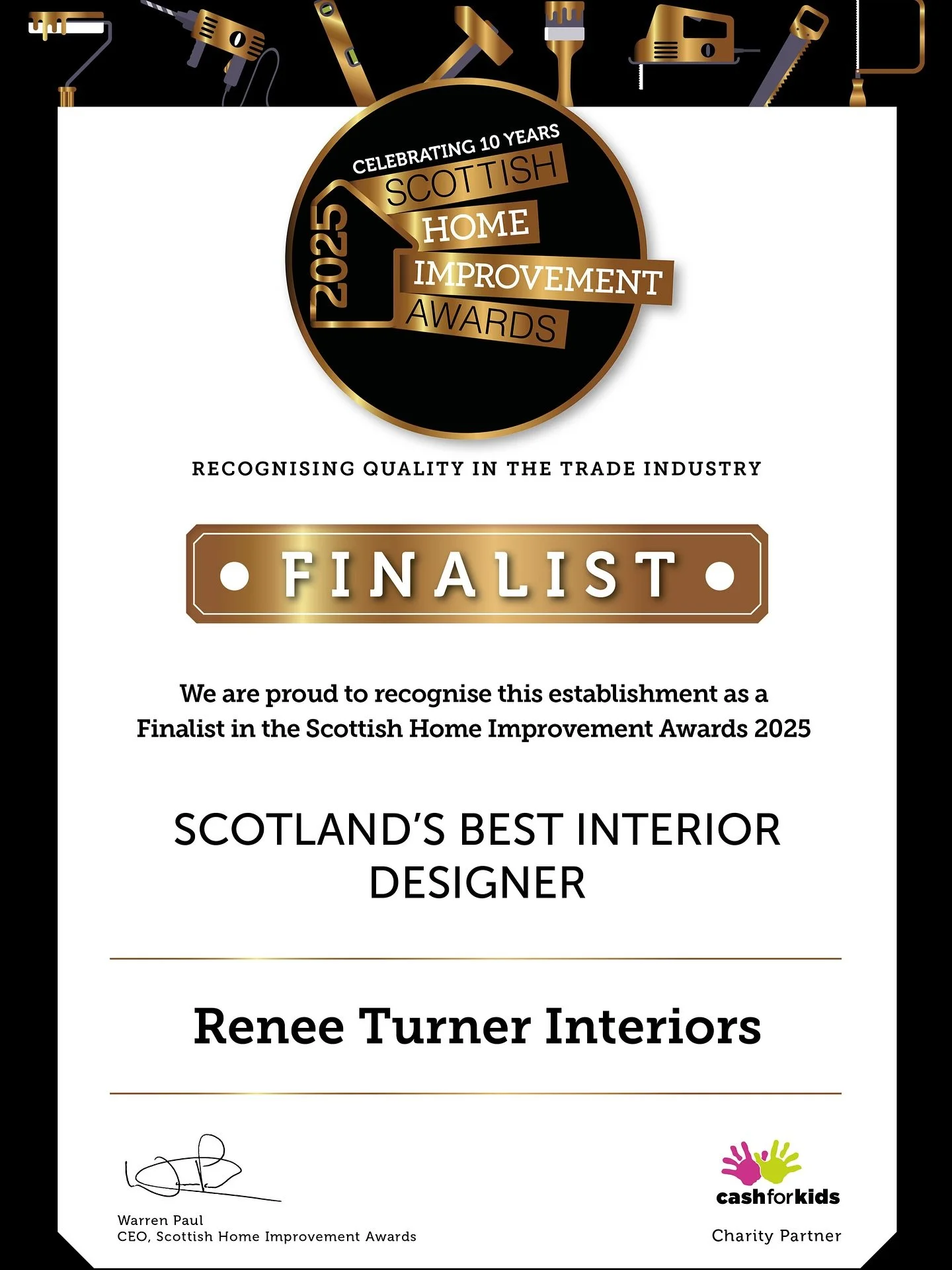 Reminder: always check your junk folder ✨

So&hellip; turns out I was nominated as a finalist for the Scottish Home Improvement Awards . I didn&rsquo;t realise (because the email landed in junk!) and I also missed the submission deadline for Best Int