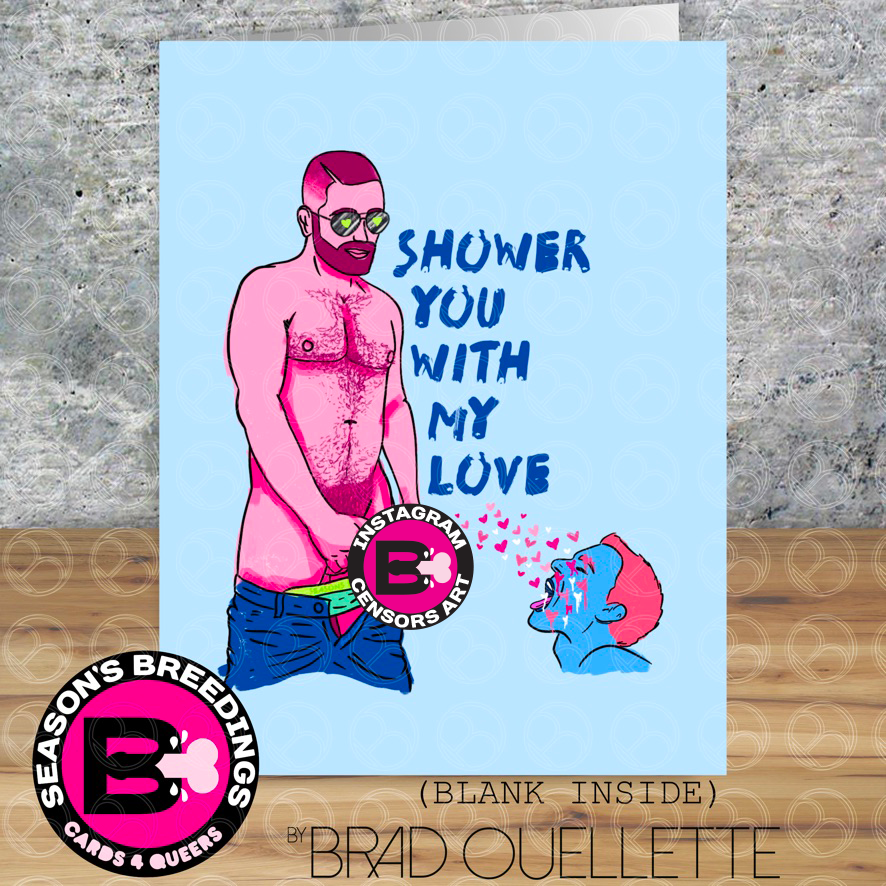 Shower you with my LOVE - GAY Greeting Card