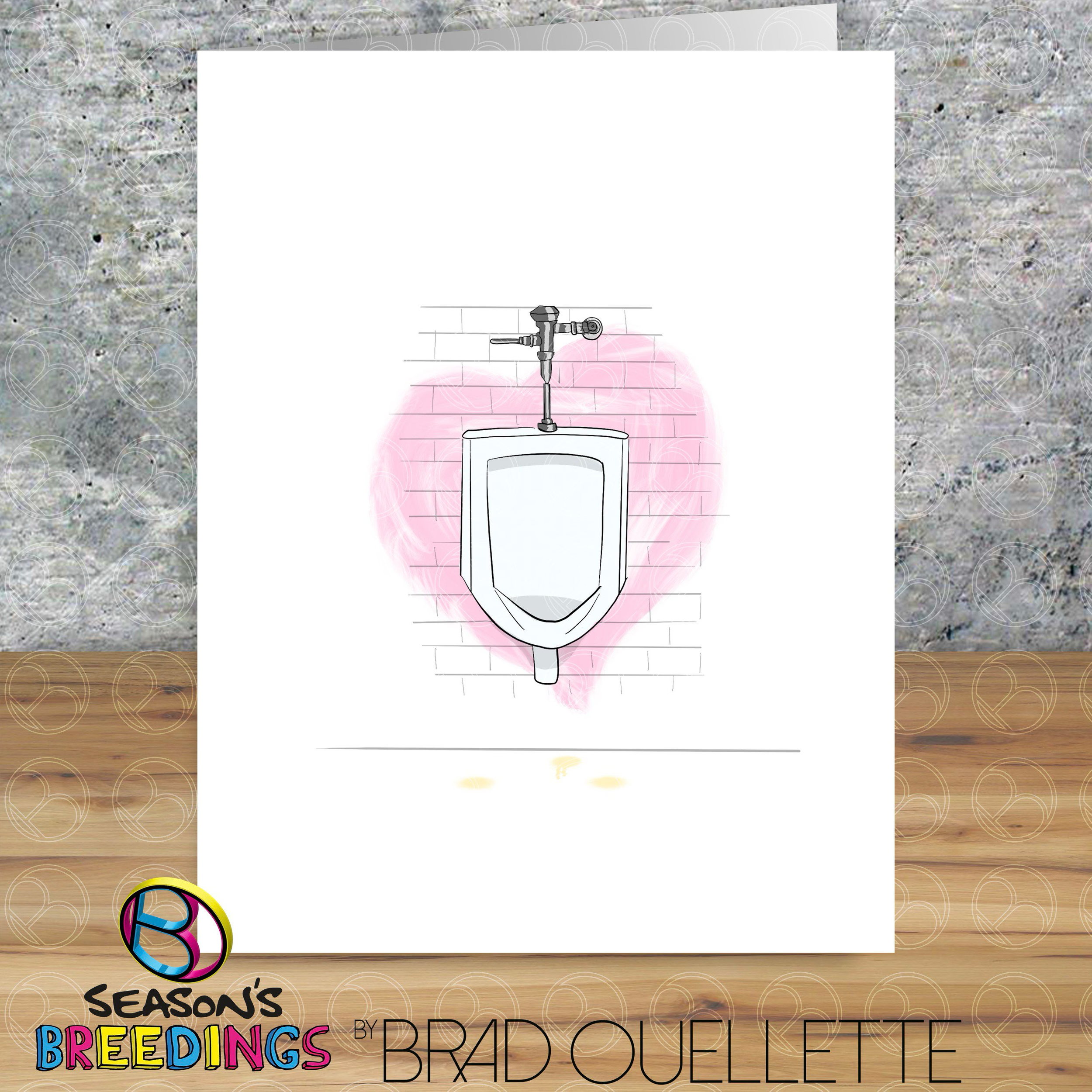 Urinal My Thoughts - GAY Greeting Card