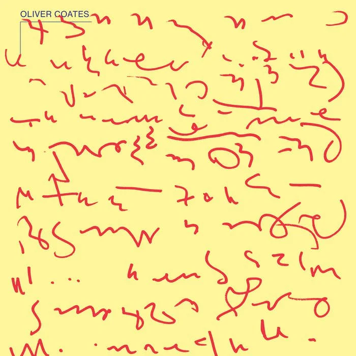 A handwritten note in red ink on yellow paper, with the name Oliver Coates printed at the top.