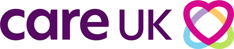 Care Care UKs logo with the company name and a heart-shaped design composed of overlapping colorful loops