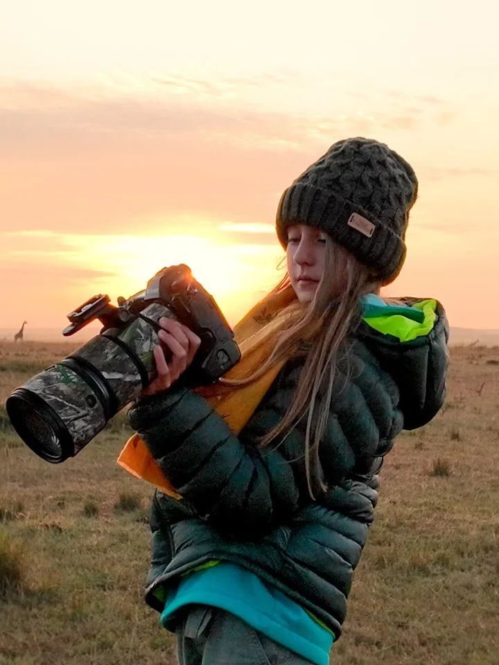 Happy 100th Birthday Sir David Attenborough thank you for inspiring the many generations!! Jamie &ndash; Eagle Eyed Girl witnessing a breathtaking sunrise in the Maasai Mara, as silhouettes of giraffes walk peacefully across the horizon in front of t