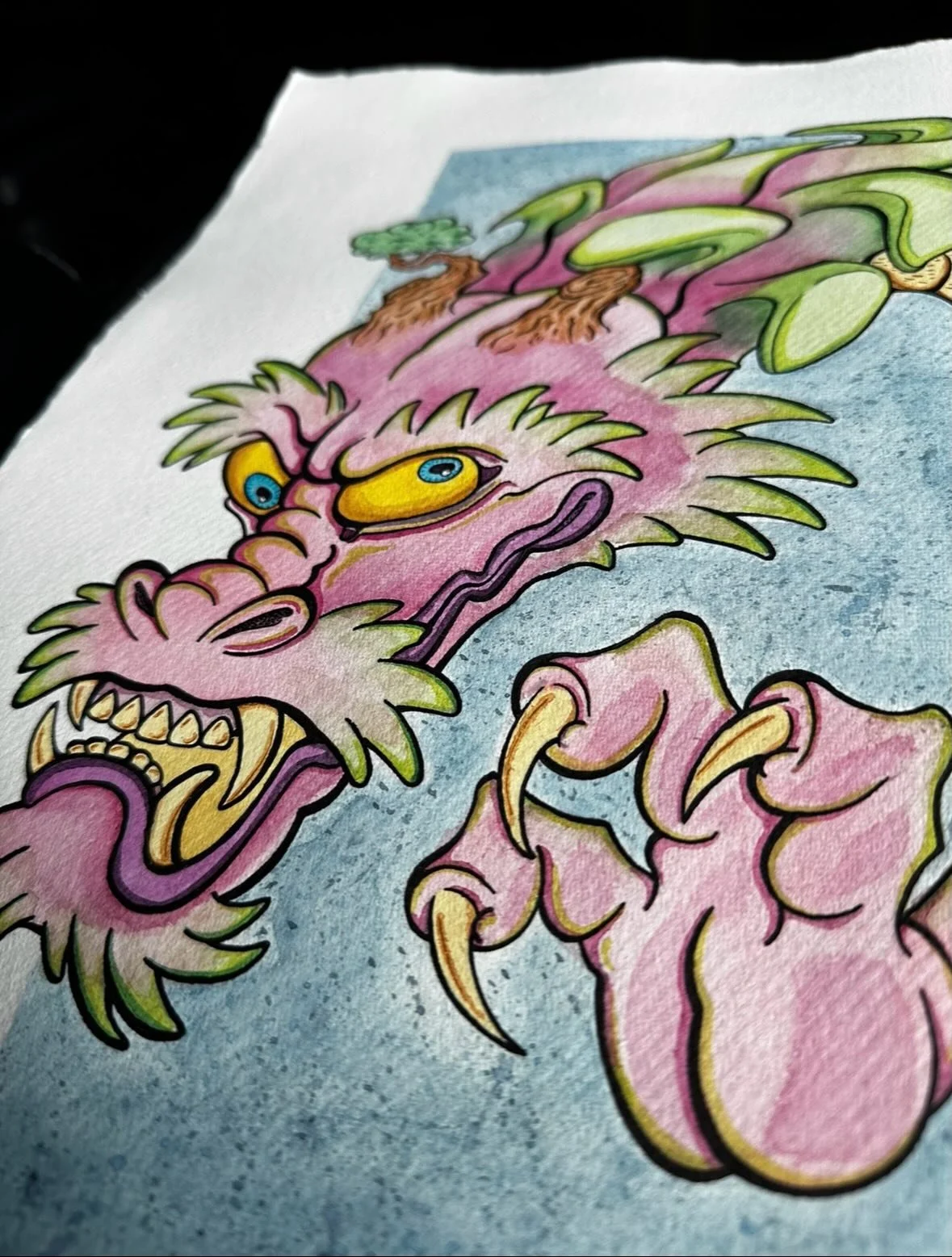 &ldquo;Dragon-Fruit&rdquo; 🐉
Watercolour on cotton rag.

I don&rsquo;t reach for watercolour all that often, usually I&rsquo;m working in oils, acrylic, ink or markers. Yet this one felt like I needed to enjoy the flow of watercolour painting.

I lo