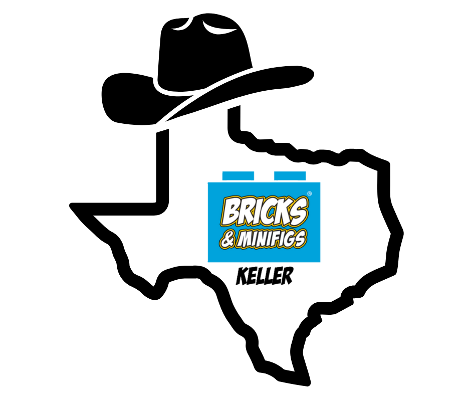 Bricks & Minifigs Keller: A LEGO storage head, a Bluey Duplo LEGO set, and a Birthday Party Package.