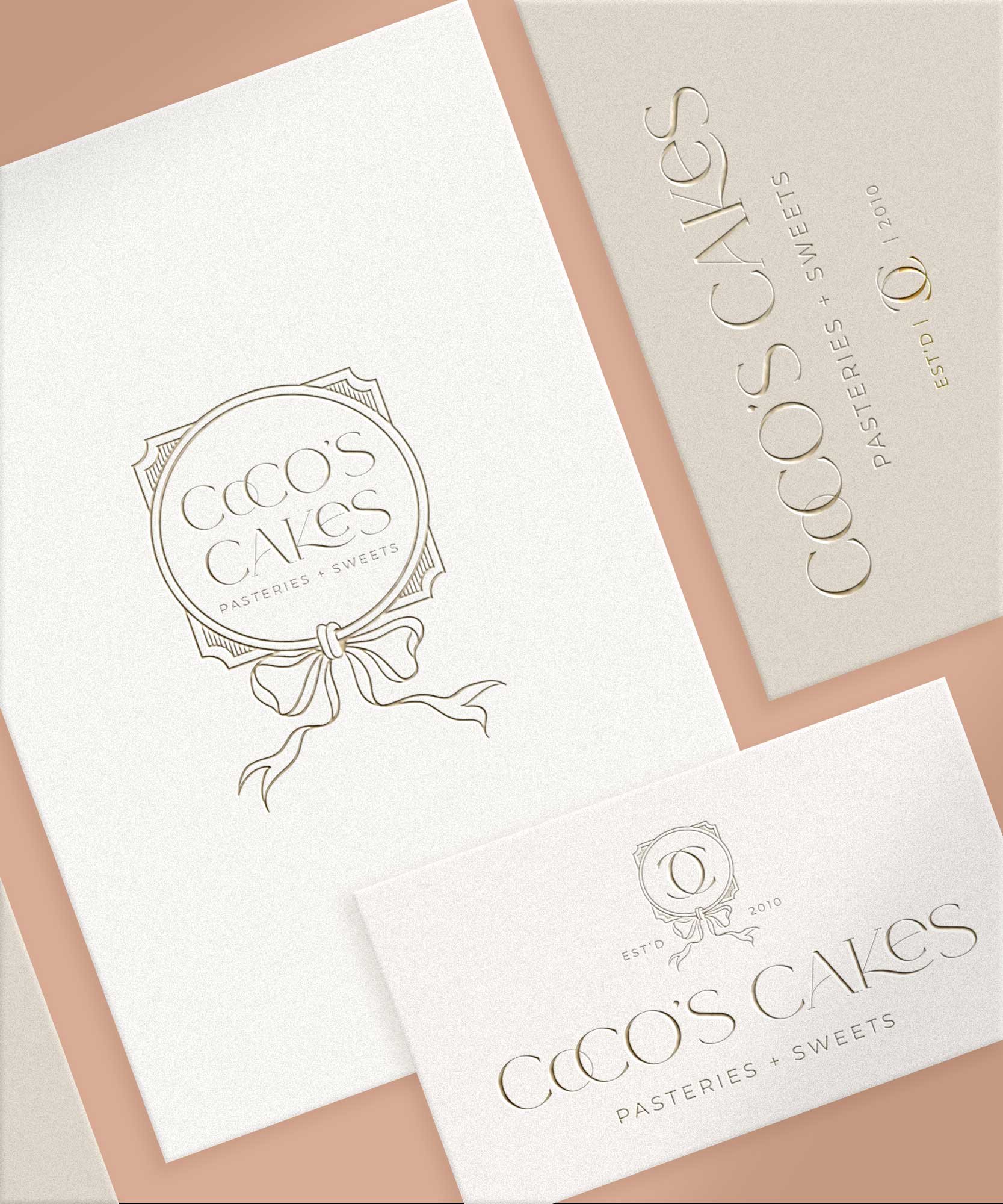vintage inspired logo design with ribbon and bow