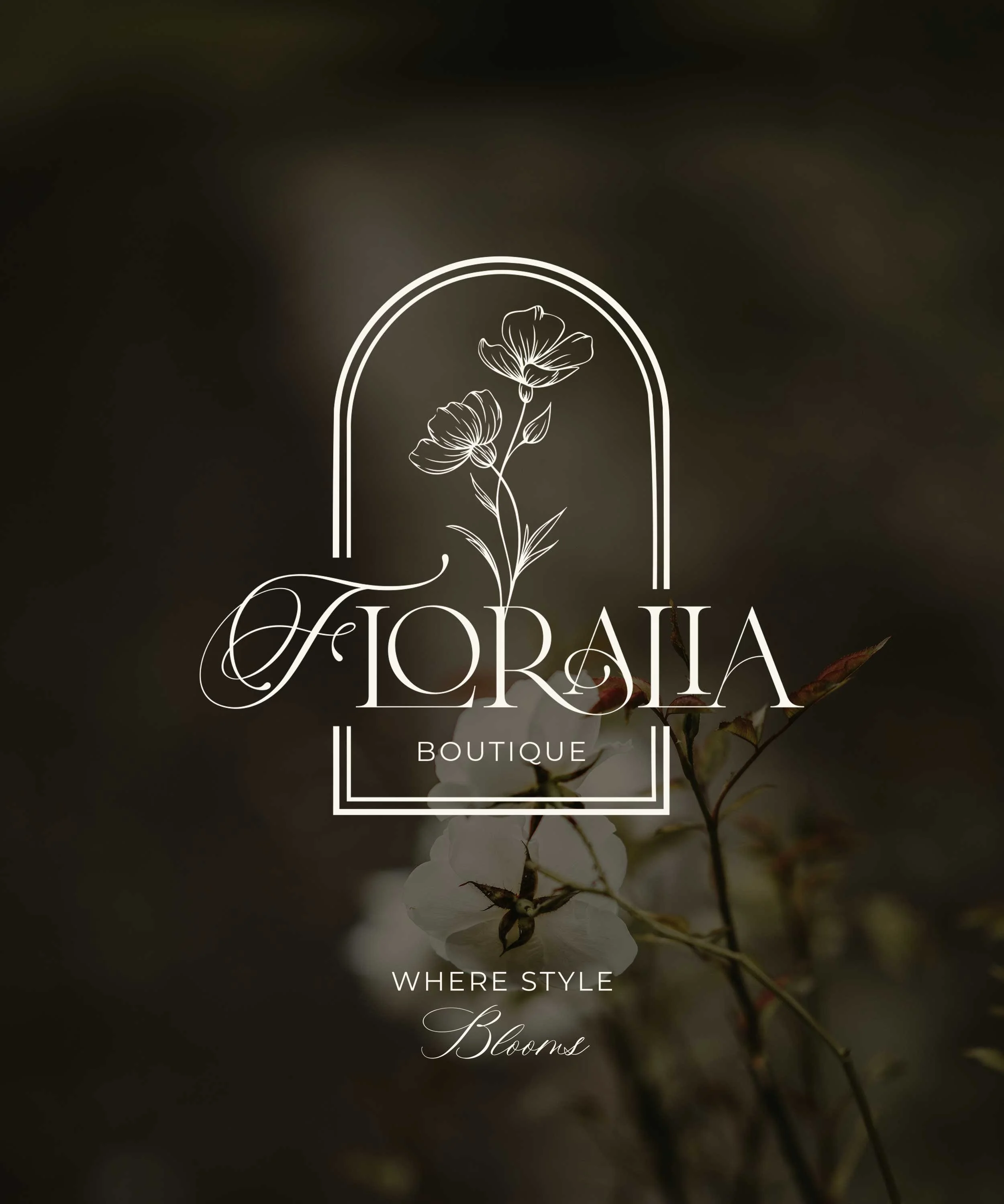 Elegant logo for Floria Boutique featuring a floral design and the tagline 'Where Style Blooms'.
