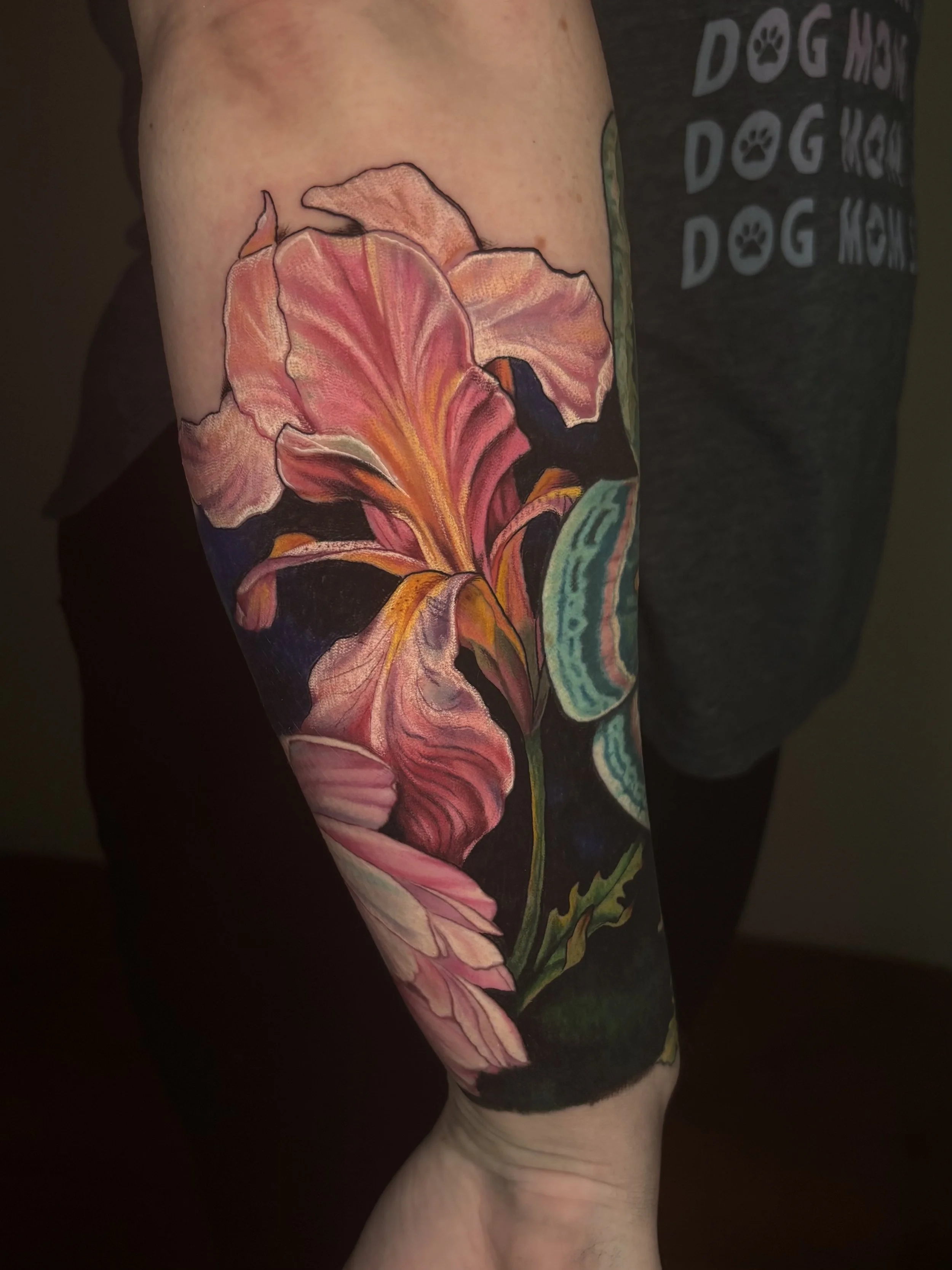 Iris, Color Realism Floral Tattoo
