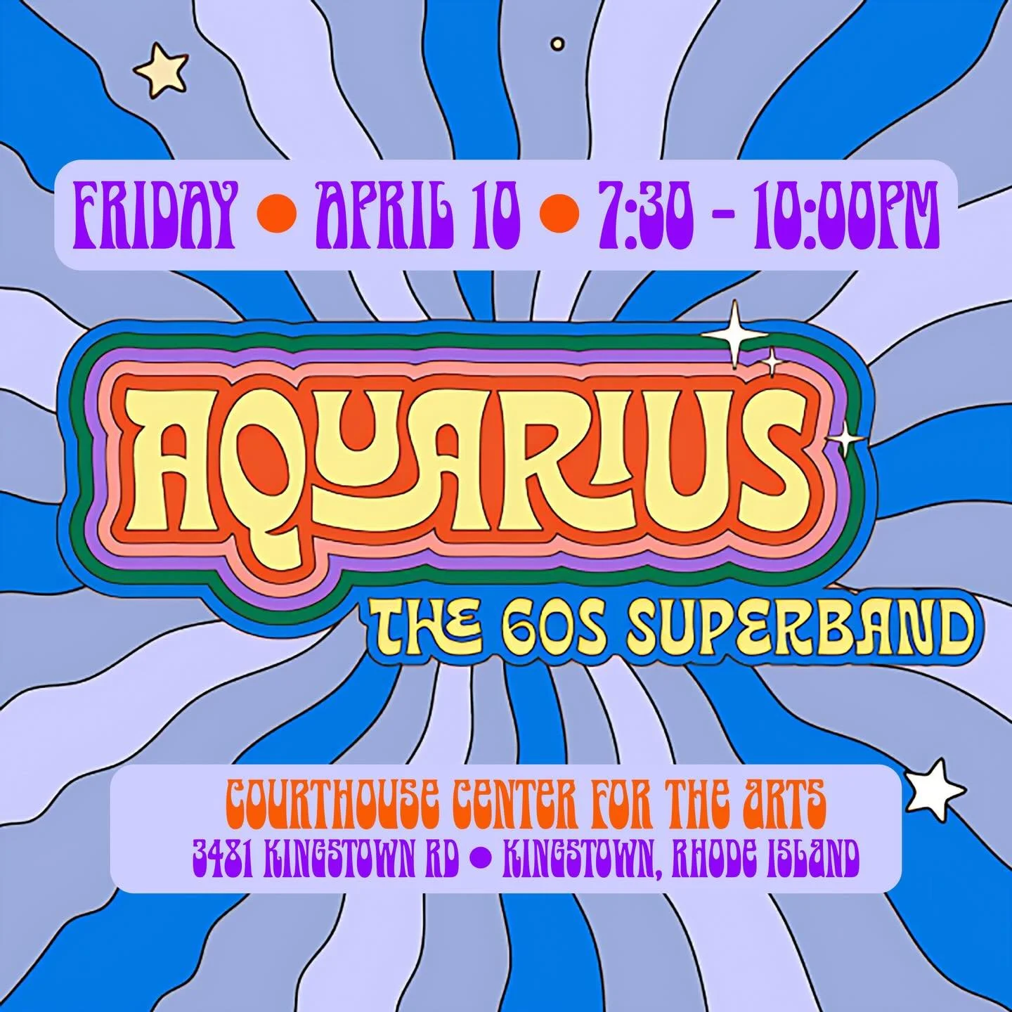 Get ready to trip back in time! ☮️🕺 
Join us at the Courthouse Center for the Arts in Kingstown Rd., South Kingstown, RI on April 10 for a far-out night of 60s magic! 💕

We&rsquo;re bringing all the groovy hits and a full-on psychedelic dance party