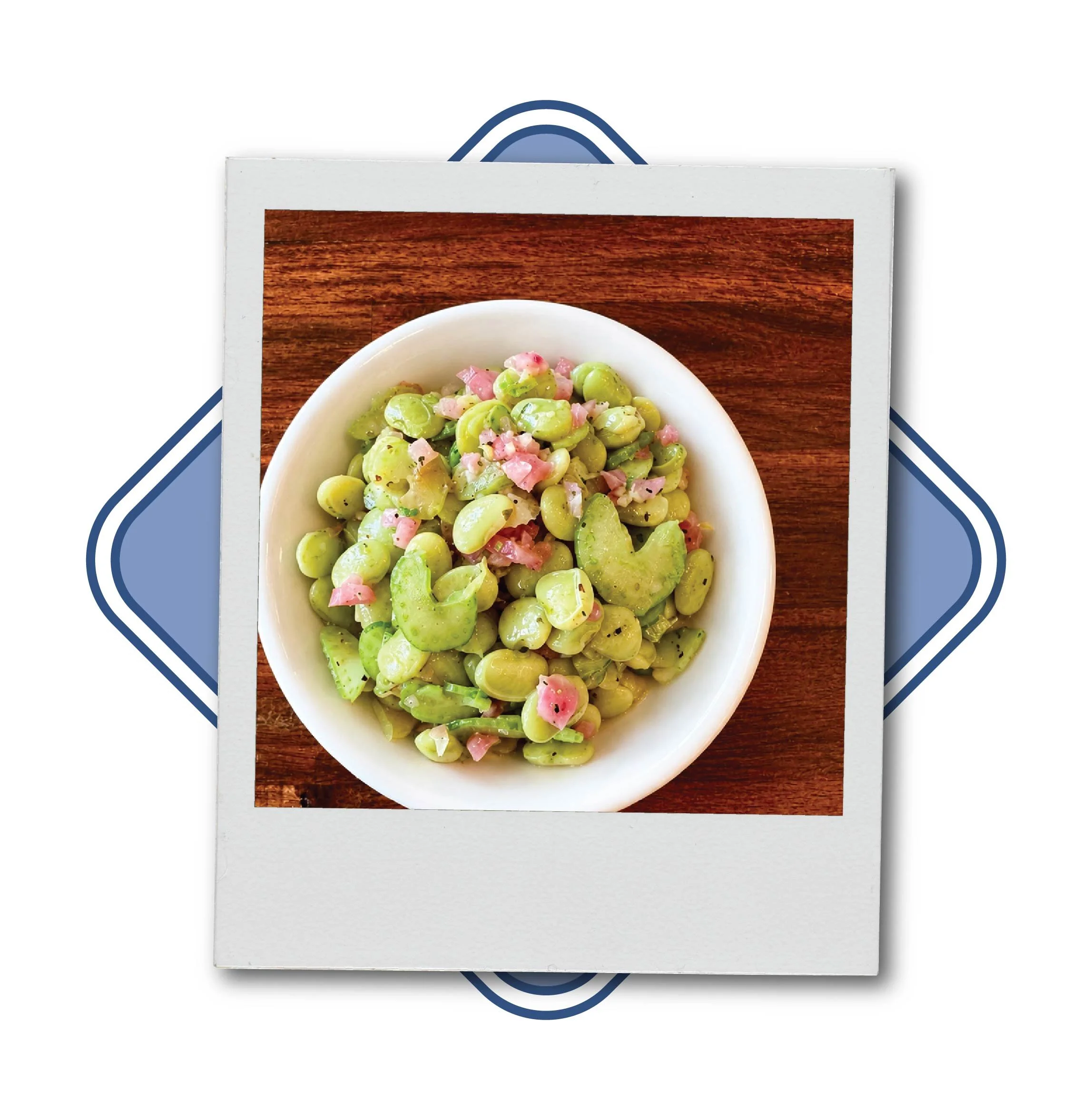 a photo of a dish of the new Butterbean Salad, a new seasonal side at Heavy's.