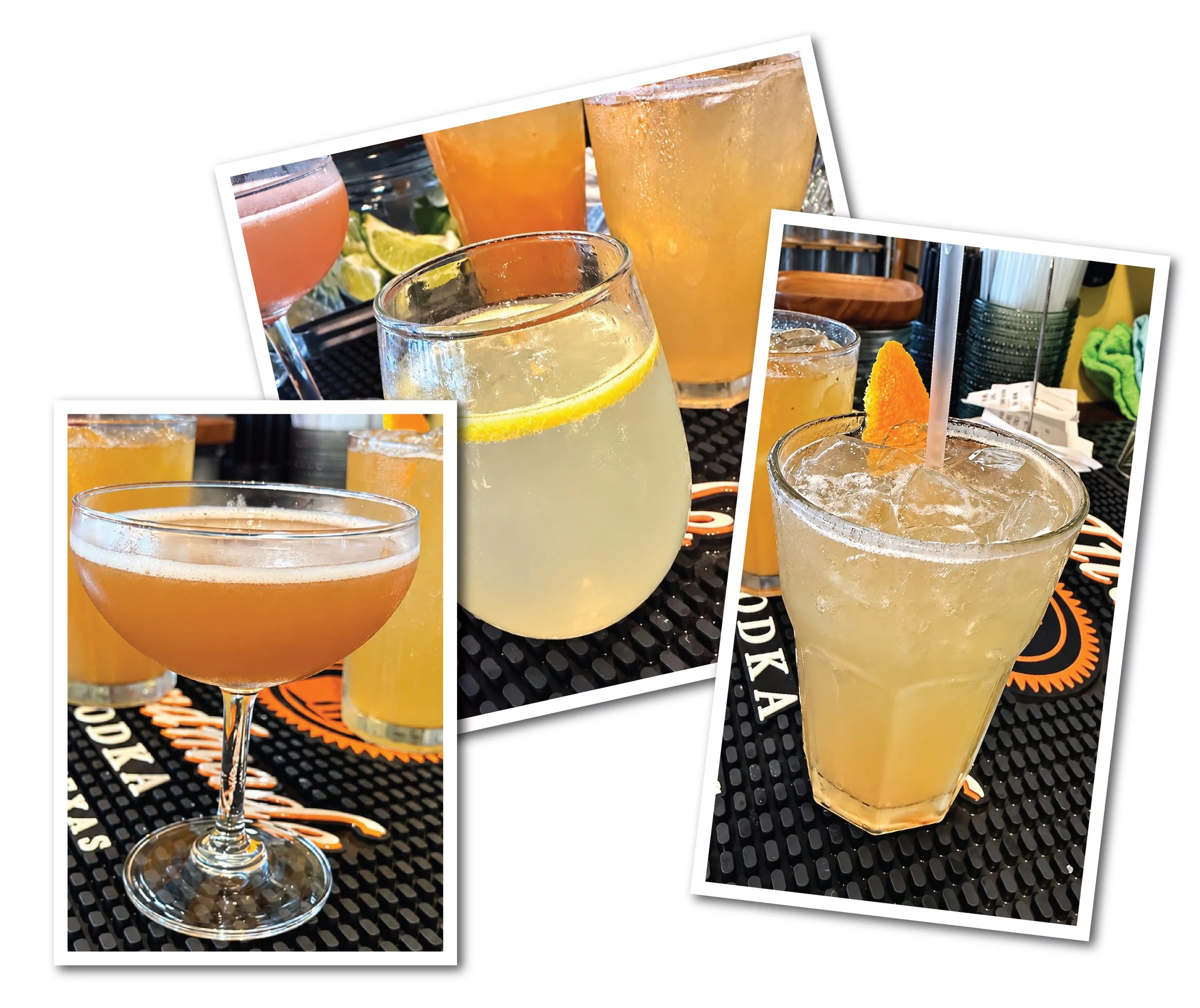 A collage of three cocktail photos, all winners from the team cocktail competition!
