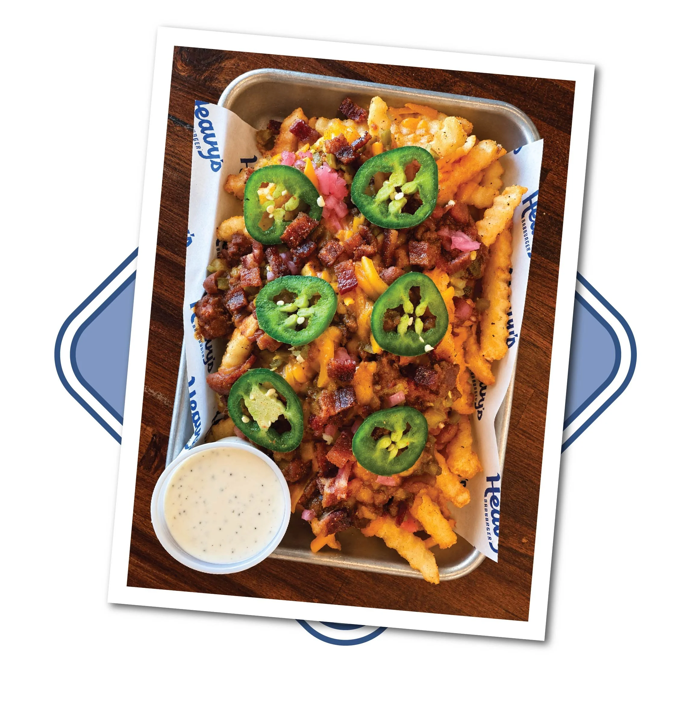 A photo of the new Ranchero Chili Fries at Heavy's Barburger