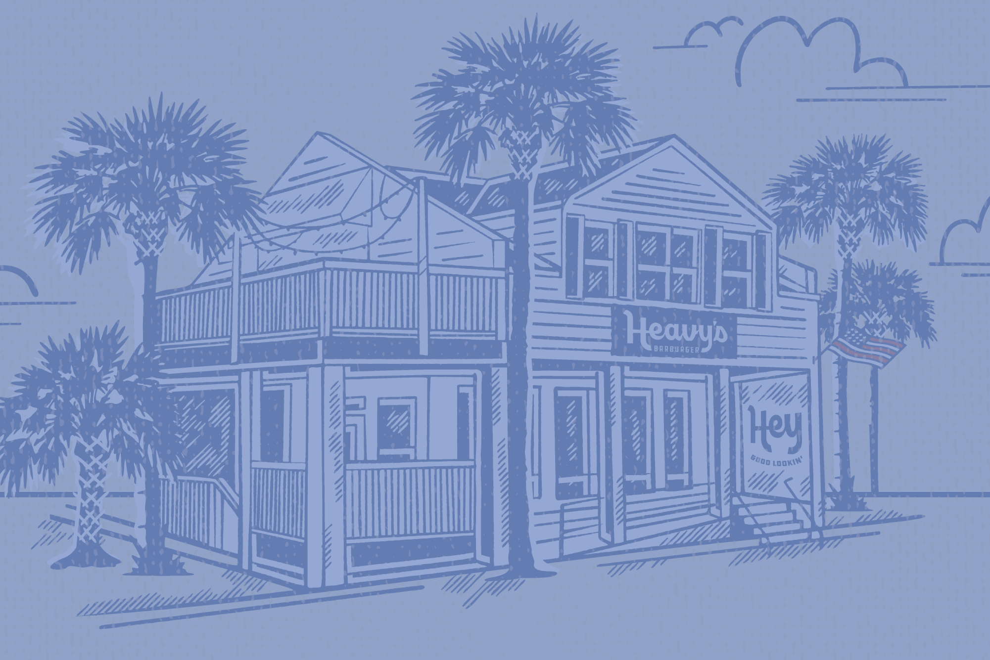 An illustration of the exterior of the Isle of Palms Heavy's Barburger