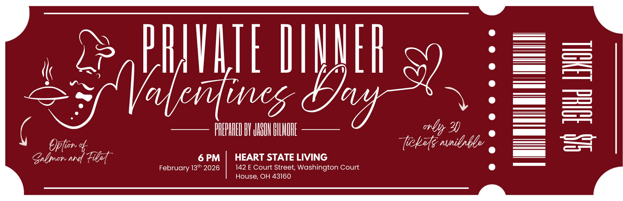 🍽️ Private Dinner – Valentine’s Day