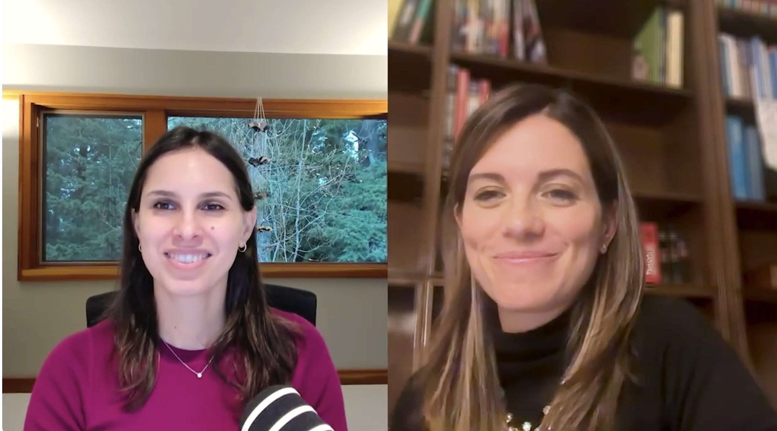 Rebecca and Carlotta chatting