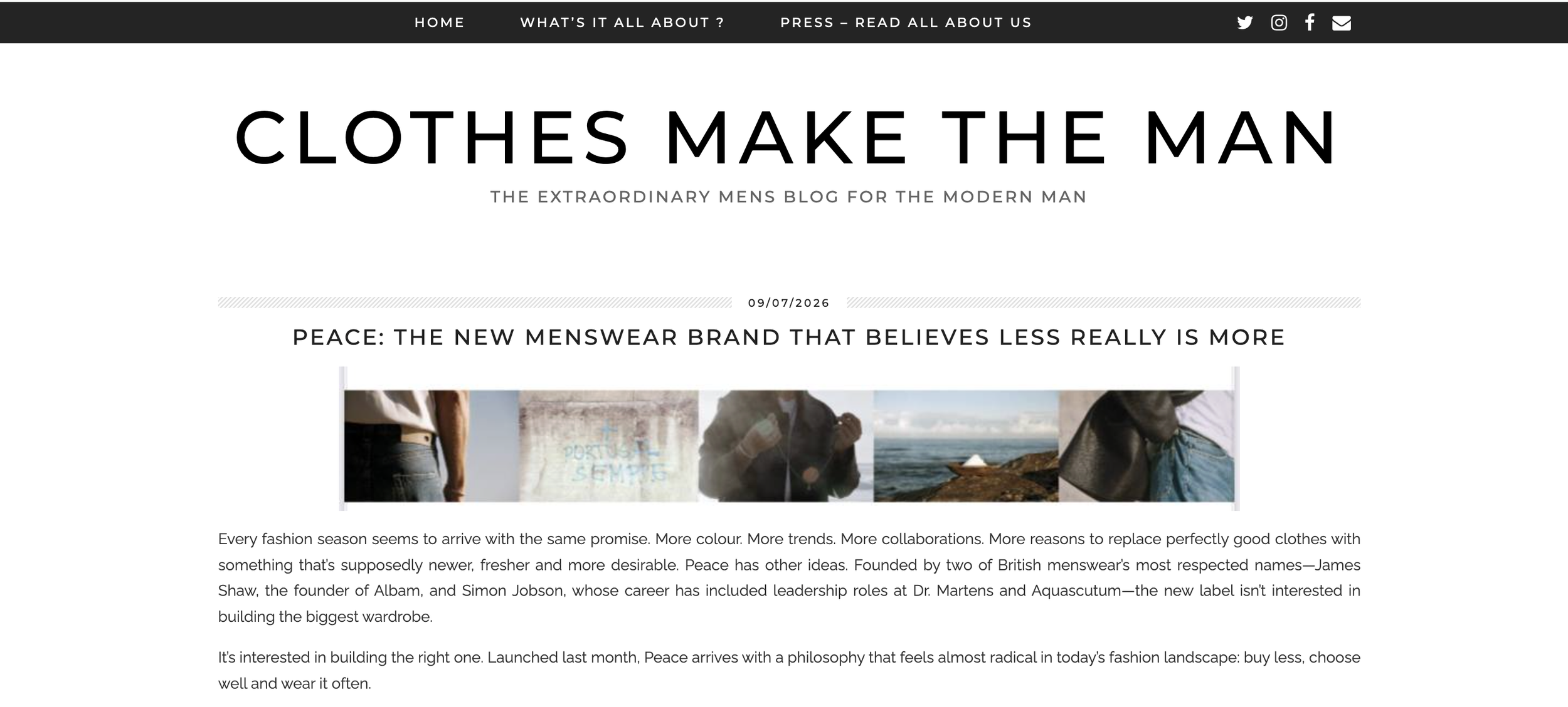 PRESS: Clothes Make the Man