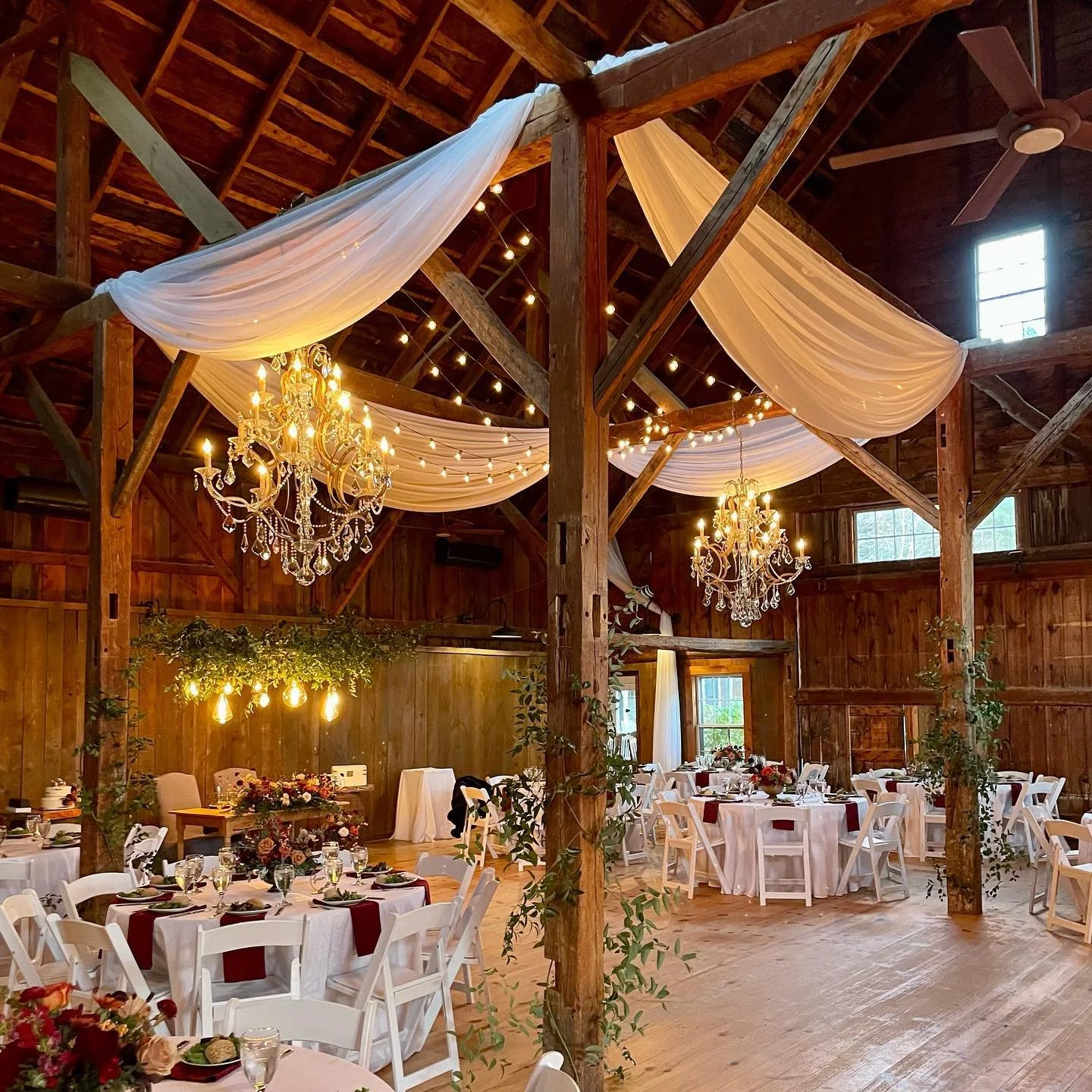 Bear Mountain - Fabric Draping, Cafe LIghting, Edison  Cahndelier, Greenery.jpg