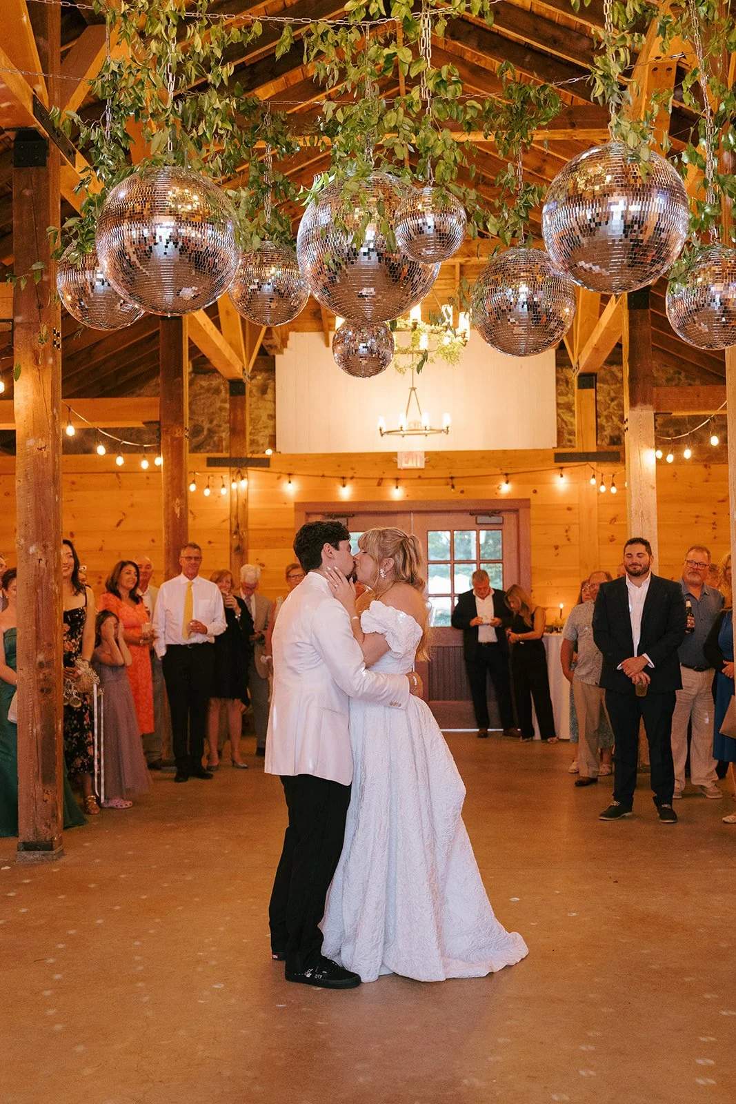 Stone Barn - Disco Balls with greeenery.jpg
